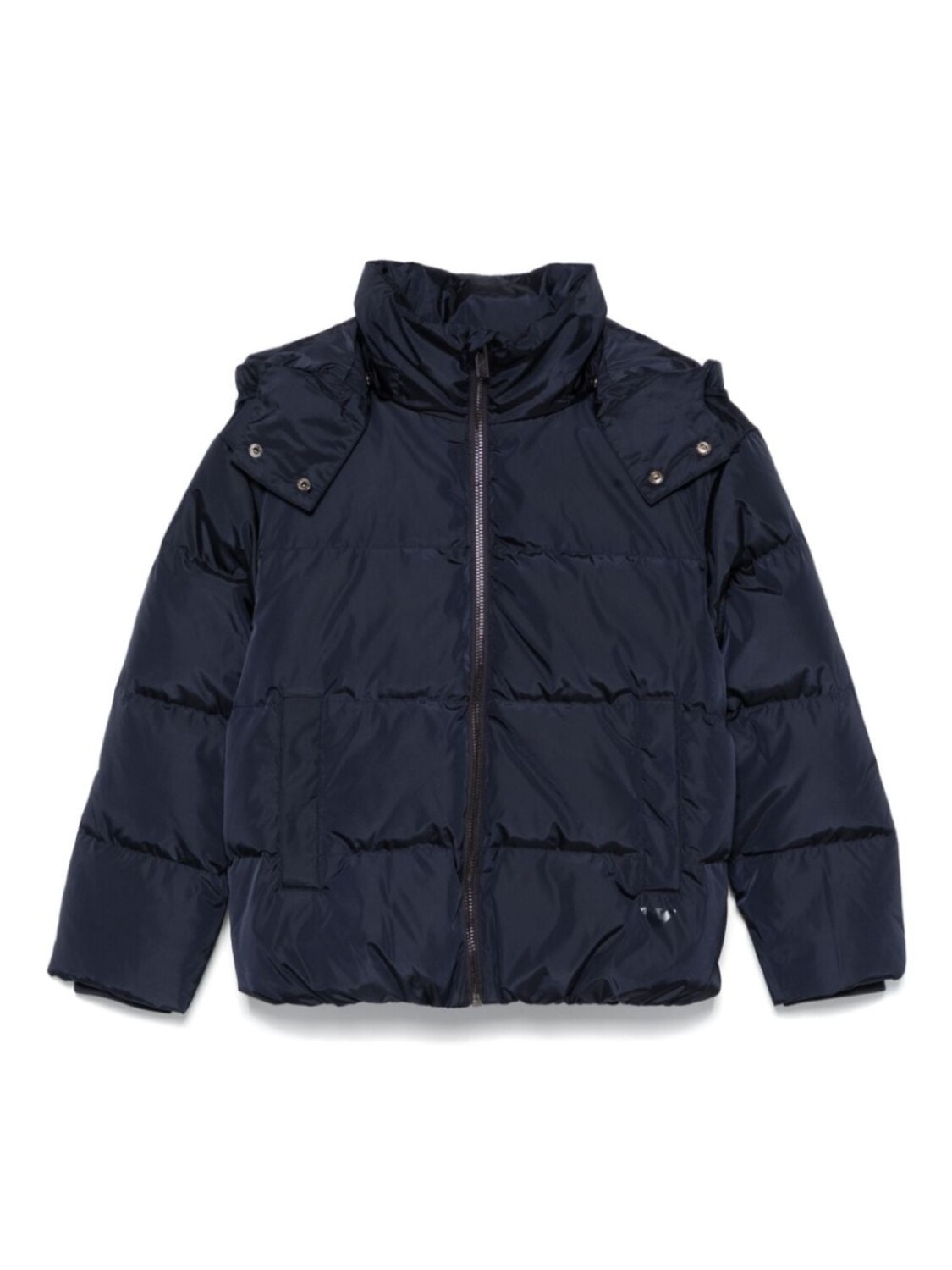 Emporio Armani Kids пуховик с капюшоном, синий 
Emporio Armani Kids пуховик с капюшоном, синий