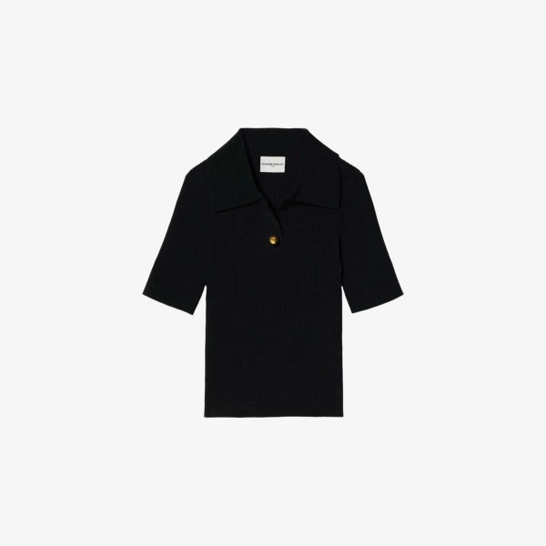 Поло Claudie Pierlot вязаное с декоративной пуговицей, синий
Поло Claudie Pierlot вязаное с декоративной пуговицей, синий