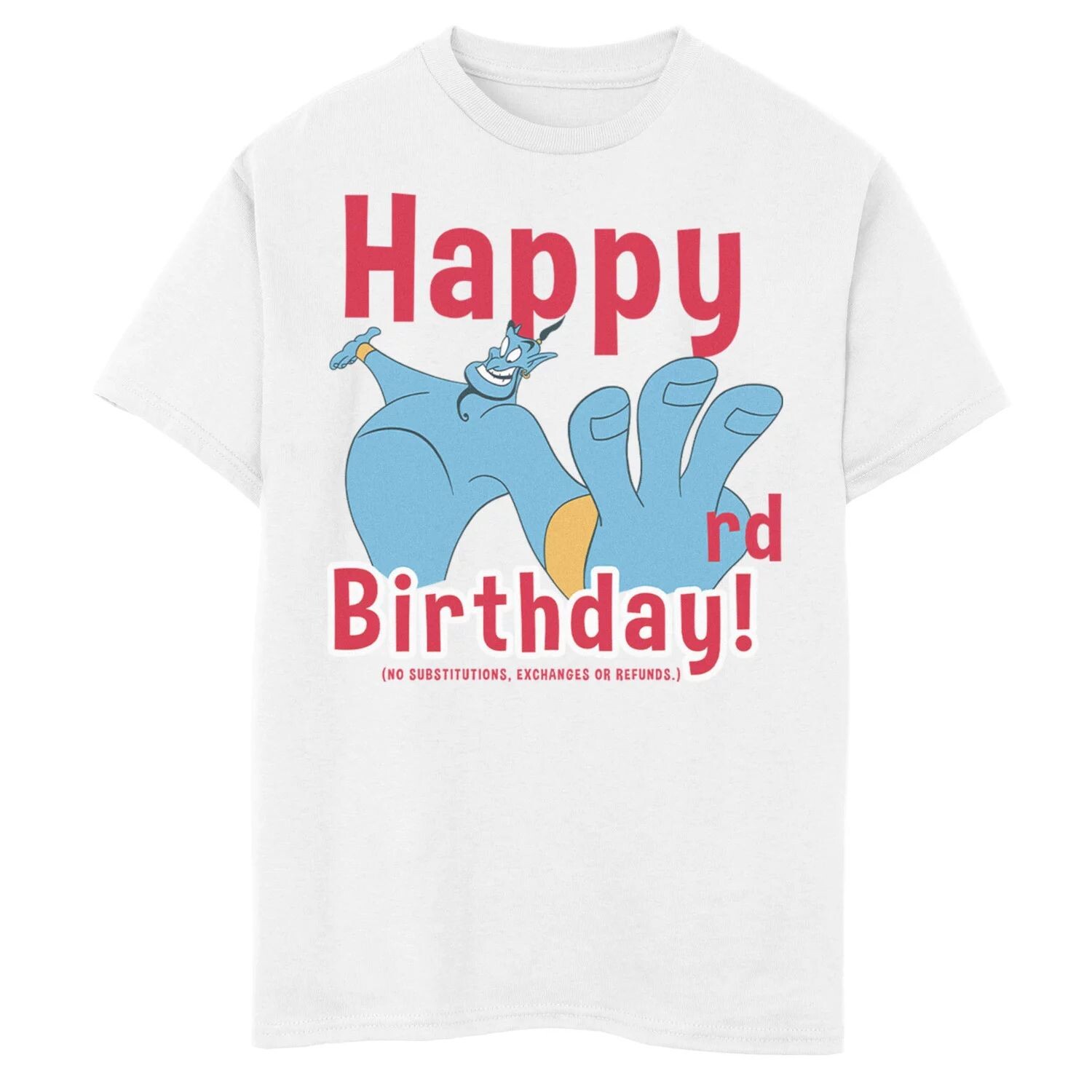 Футболка с рисунком «Аладдин» Disney для мальчиков 8–20 лет с цитатой Джинна и портретом «С 3-м днем рождения» Disney
Футболка с рисунком «Аладдин» Disney для мальчиков 8–20 лет с цитатой Джинна и портретом «С 3-м днем рождения» Disney