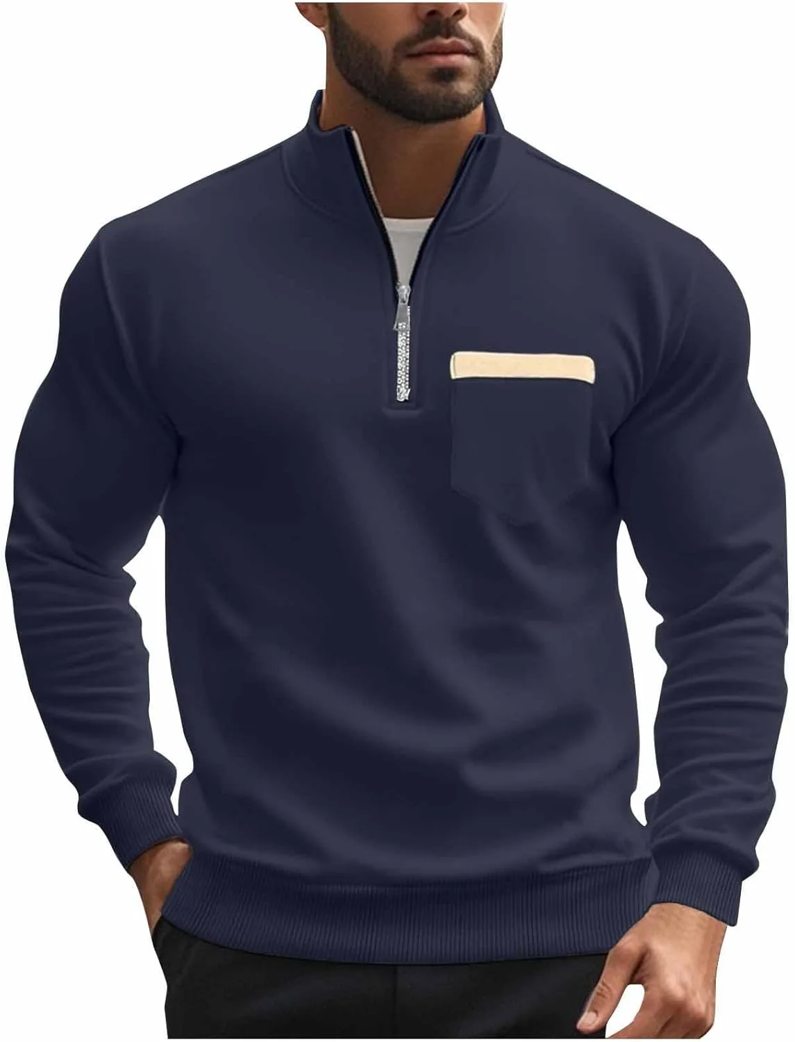 Мужская толстовка с воротником-стойкой, утепленная флисом, Slim Fit
Мужская толстовка с воротником-стойкой, утепленная флисом, Slim Fit