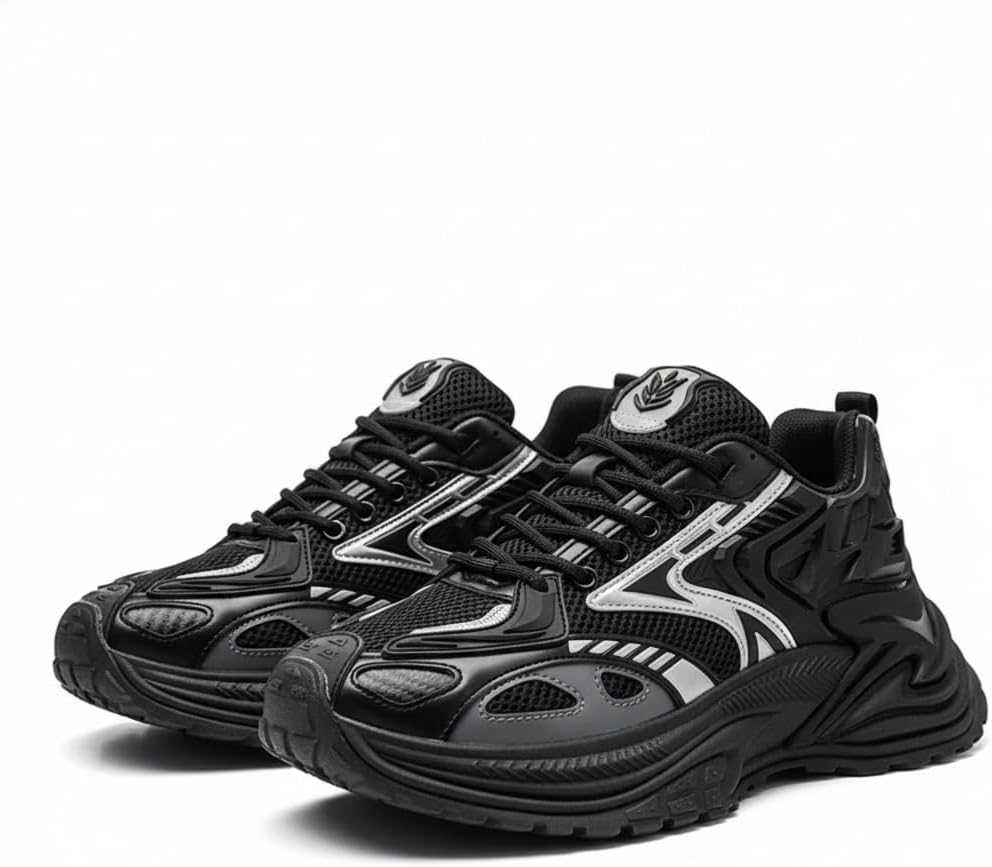 Мужские кроссовки Y2K Retro Runner из сетки и синтетических материалов в стиле dad sneakers для повседневной уличной носки с металлическими акцентами Zixcplaz, черный
Мужские кроссовки Y2K Retro Runner из сетки и синтетических материалов в стиле dad sneakers для повседневной уличной носки с металлическими акцентами Zixcplaz, черный