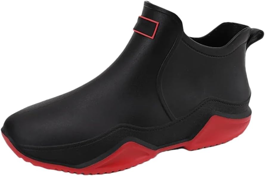 Модные дождевые сапоги для пары, мужские и женские высокие походные, рыбацкие водонепроницаемые ботинки, противоскользящие ботинки до щиколотки Wjnvfioo, черный/красный
Модные дождевые сапоги для пары, мужские и женские высокие походные, рыбацкие водонепроницаемые ботинки, противоскользящие ботинки до щиколотки Wjnvfioo, черный/красный