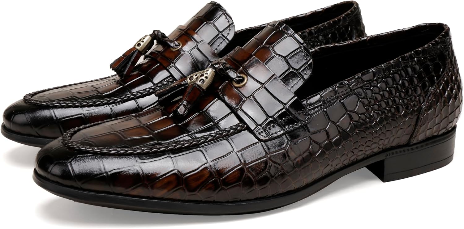 Мужские лоферы GOLDEN COXES с кисточками, повседневные кожаные туфли с тиснением под крокодила, слипоны с пенни-локсами для мужчин Golden Coxes Family, Coffee
Мужские лоферы GOLDEN COXES с кисточками, повседневные кожаные туфли с тиснением под крокодила, слипоны с пенни-локсами для мужчин Golden Coxes Family, Coffee