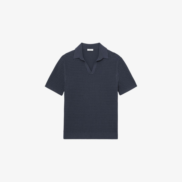 Поло Reiss вязаное с коротким рукавом, синий
Поло Reiss вязаное с коротким рукавом, синий