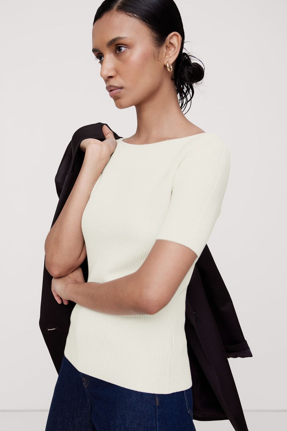 Ребристая майка Cece Banana Republic, белый 
Ребристая майка Cece Banana Republic, белый