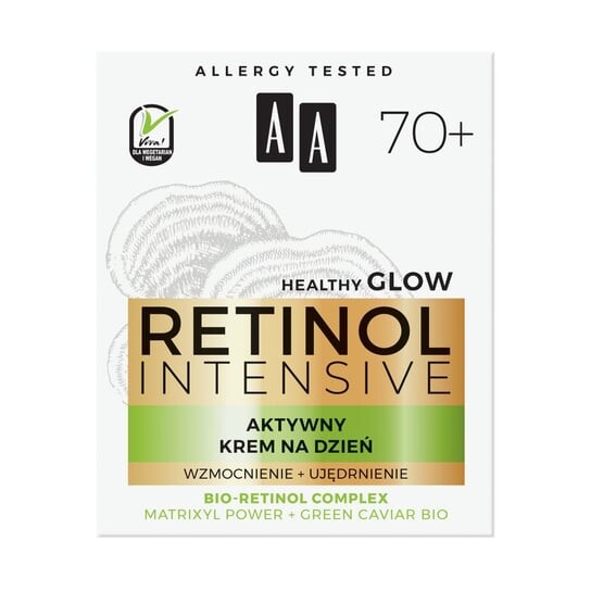 Активный дневной крем укрепляющий+подтягивающий, 50 мл AA, Retinol Intensiv 70+ 
Активный дневной крем укрепляющий+подтягивающий, 50 мл AA, Retinol Intensiv 70+
