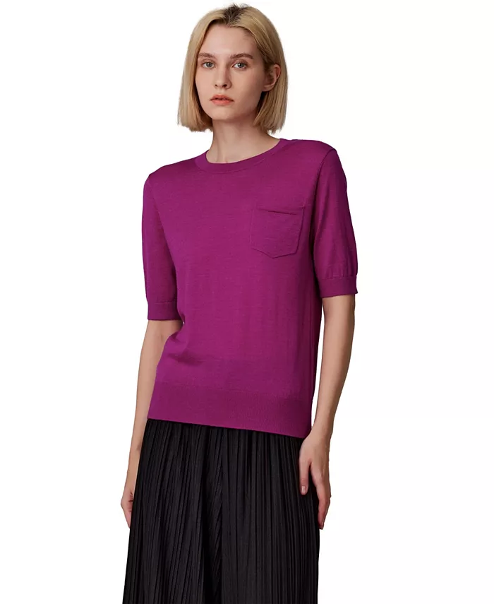 Женская футболка с круглым вырезом и короткими рукавами, плотность ткани 75% мериносовой шерсти, 25% шелка | Ультрамягкие свитера, пригодные для машинной стирки JENNIE LIU, розовый
Женская футболка с круглым вырезом и короткими рукавами, плотность ткани 75% мериносовой шерсти, 25% шелка | Ультрамягкие свитера, пригодные для машинной стирки JENNIE LIU, розовый