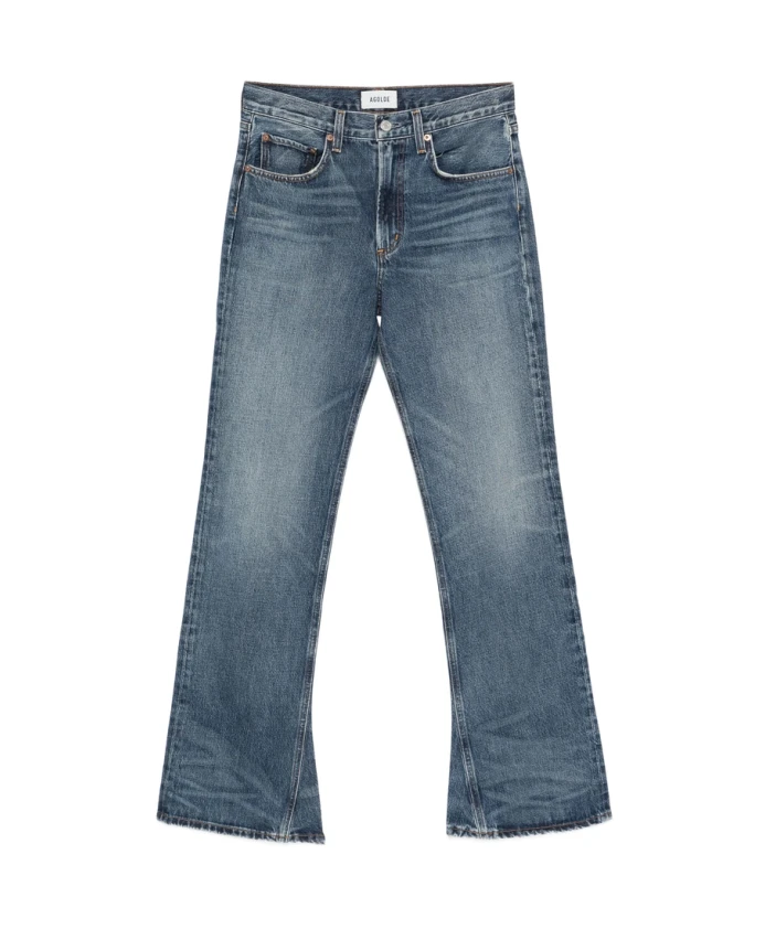 Синие джинсы-клеш из переработанного хлопка Agolde, синий
Синие джинсы-клеш из переработанного хлопка Agolde, синий