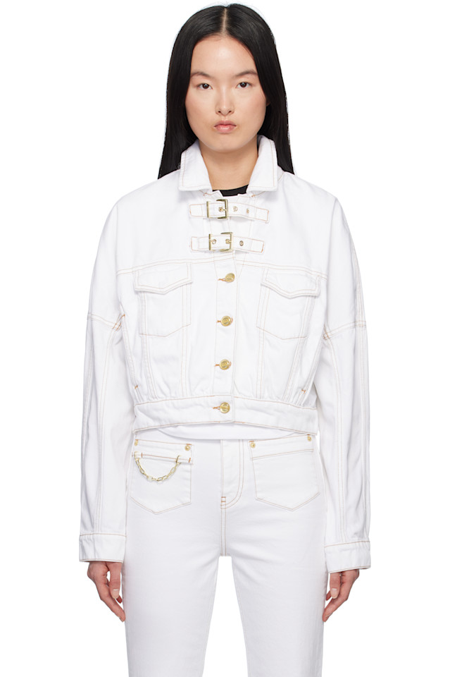 Джинсовая куртка с пряжкой-булавкой Ganni, белый
Джинсовая куртка с пряжкой-булавкой Ganni, белый