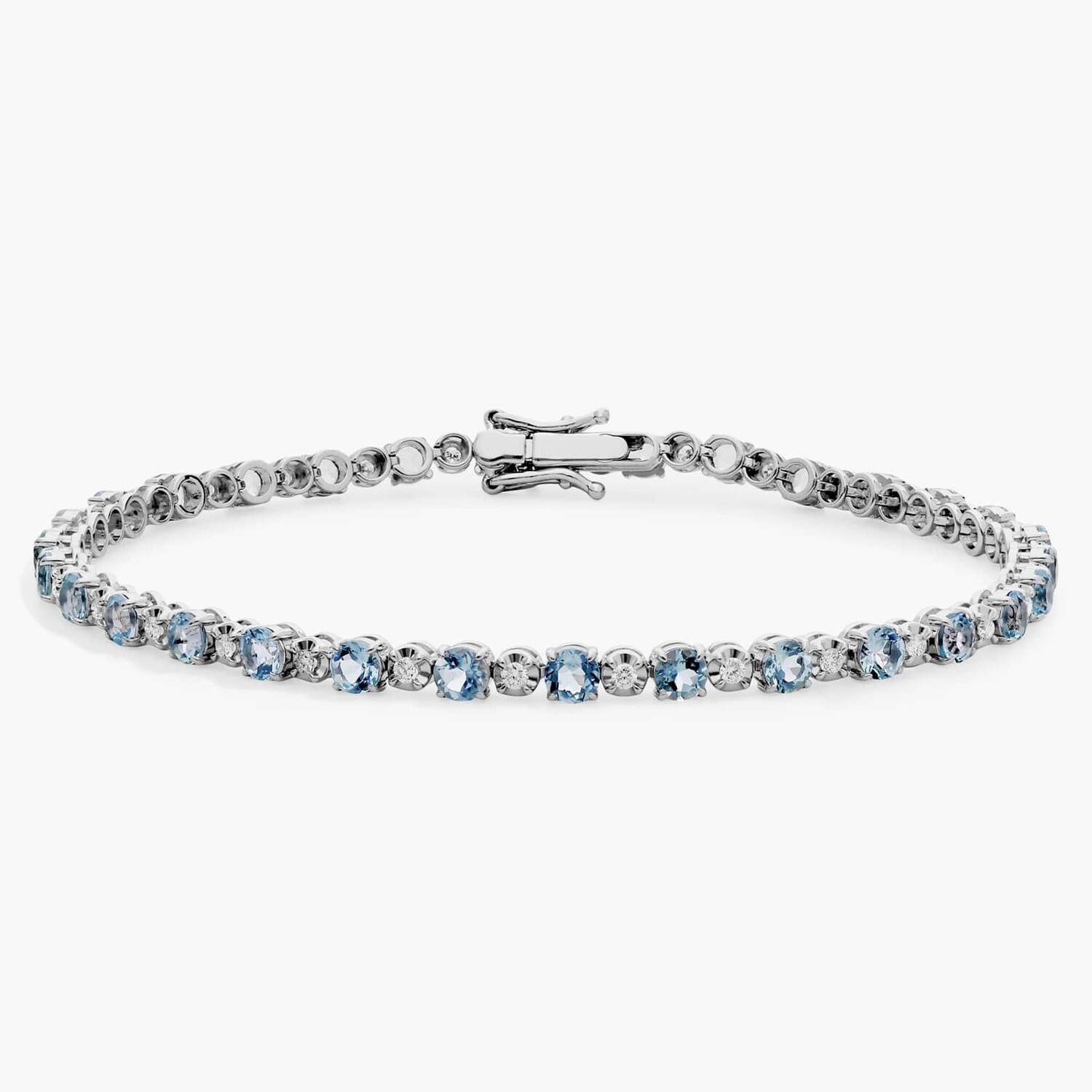 Браслет с аквамарином и бриллиантами разного размера из белого золота 14 карат (3 мм) Blue Nile
Браслет с аквамарином и бриллиантами разного размера из белого золота 14 карат (3 мм) Blue Nile