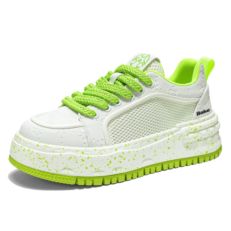 BAKE Скользоустойчивые легкие дышащие низкие скейтерские кроссовки мужские бело-зеленые, цвет White Green
BAKE Скользоустойчивые легкие дышащие низкие скейтерские кроссовки мужские бело-зеленые, цвет White Green