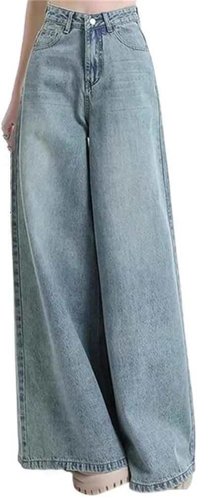 Женские джинсовые брюки с высокой талией и широкими штанинами
Женские джинсовые брюки с высокой талией и широкими штанинами