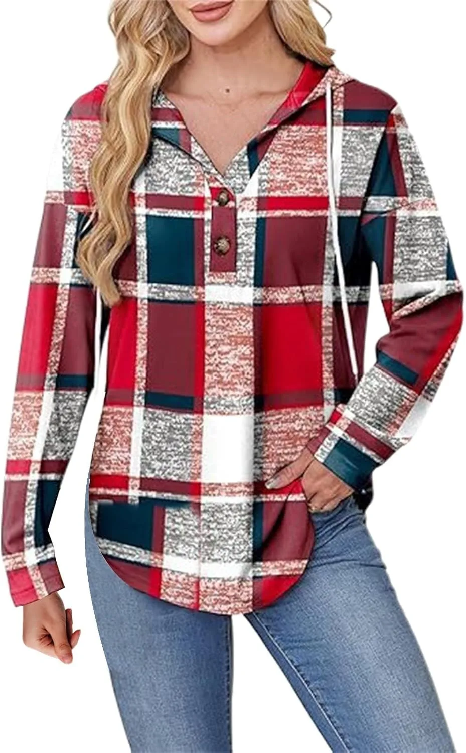 Женский свитшот с V-образным вырезом и пуговицами, свободный
Женский свитшот с V-образным вырезом и пуговицами, свободный