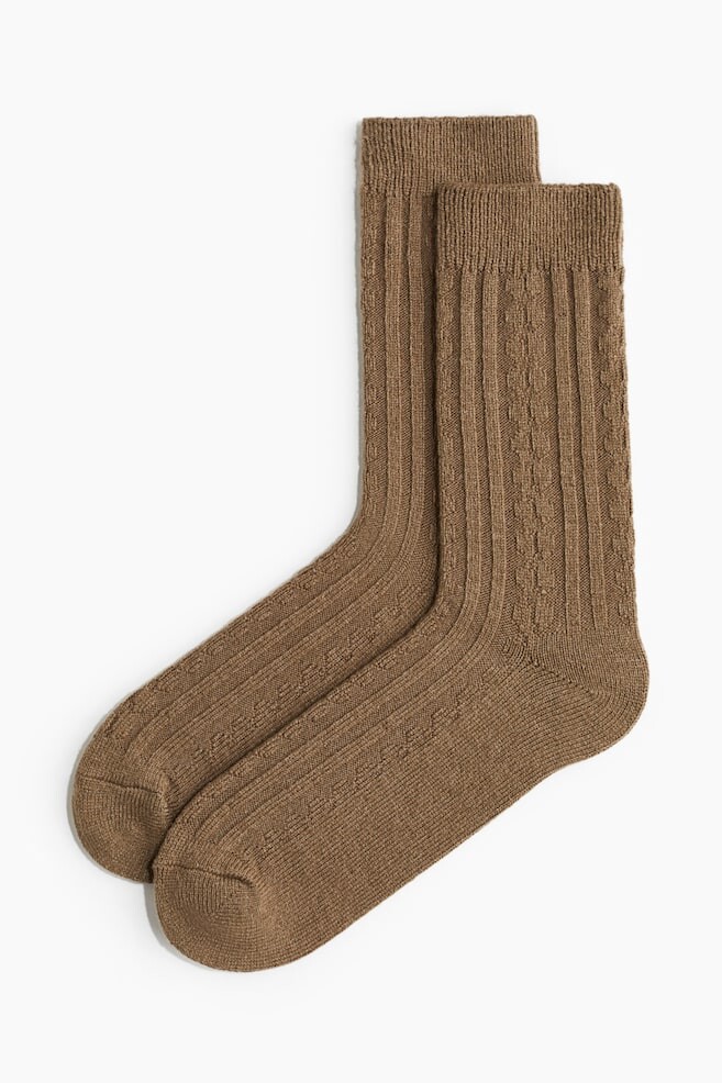 Носки из трикотажной смеси H&M, бежевый 
Носки из трикотажной смеси H&M, бежевый