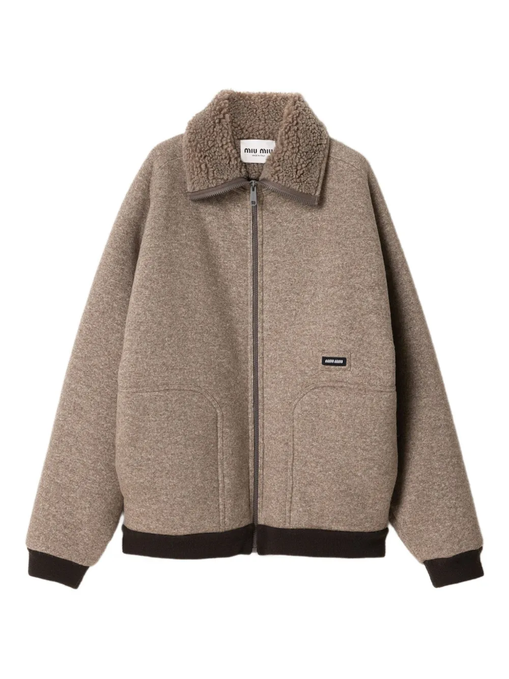 Флисовый бомбер MIU MIU, нейтральный
Флисовый бомбер MIU MIU, нейтральный
