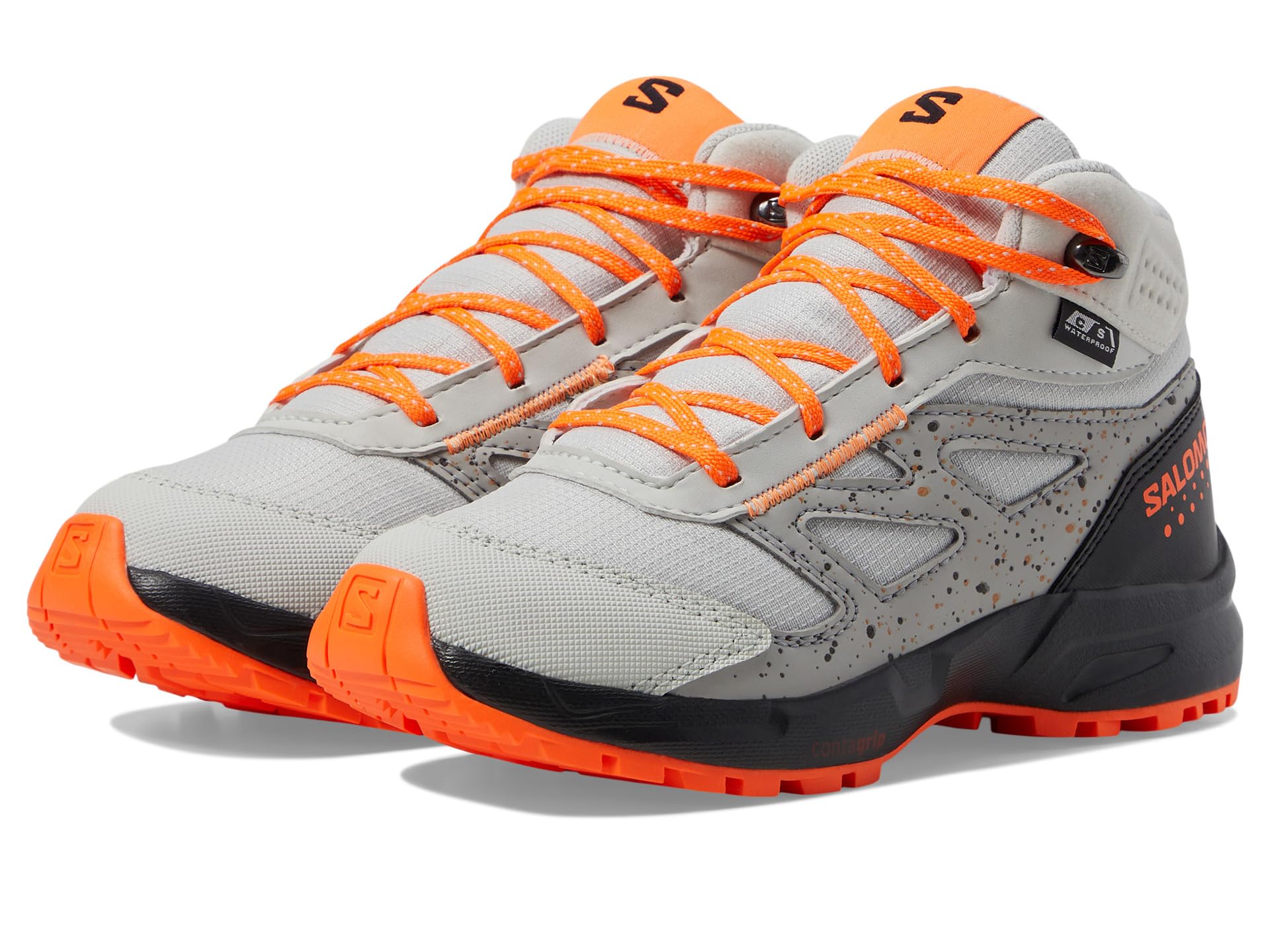 Ботинки Salomon Kids Outway Mid CS WP, цвет Lunar Rock/Black/Shocking Orange
Ботинки Salomon Kids Outway Mid CS WP, цвет Lunar Rock/Black/Shocking Orange