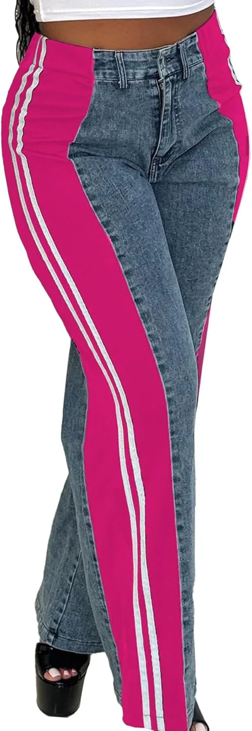 Женские джинсы YOOTIKO с высокой талией, пачворк и полоска, прямые широкие
Женские джинсы YOOTIKO с высокой талией, пачворк и полоска, прямые широкие