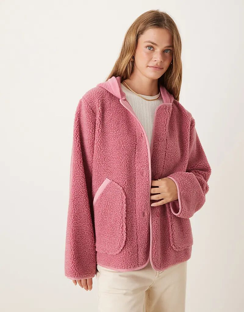 Куртка ASOS DESIGN с капюшоном из смеси флиса и трикотажа в тон розово-розовом цвете
Куртка ASOS DESIGN с капюшоном из смеси флиса и трикотажа в тон розово-розовом цвете