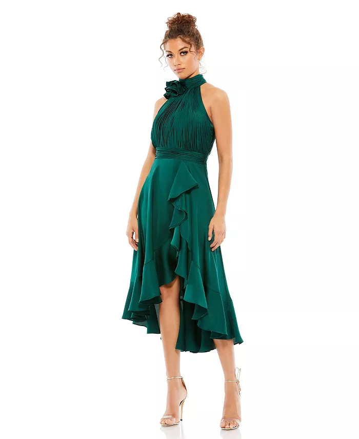 Женское миди-платье с цветочными деталями, рюшами и бретелями на шее Mac Duggal, зеленый
Женское миди-платье с цветочными деталями, рюшами и бретелями на шее Mac Duggal, зеленый