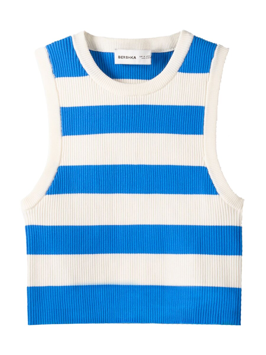 Вязаный топ Bershka, синий
Вязаный топ Bershka, синий