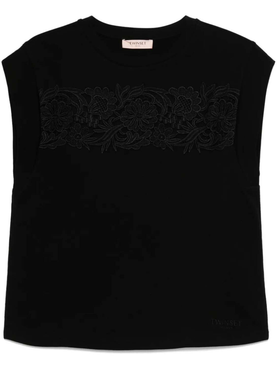 Футболка TWINSET с цветочной аппликацией, черный
Футболка TWINSET с цветочной аппликацией, черный