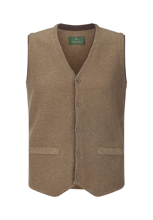 Вязаный жилет кеван Charles Colby, бежевый
Вязаный жилет кеван Charles Colby, бежевый