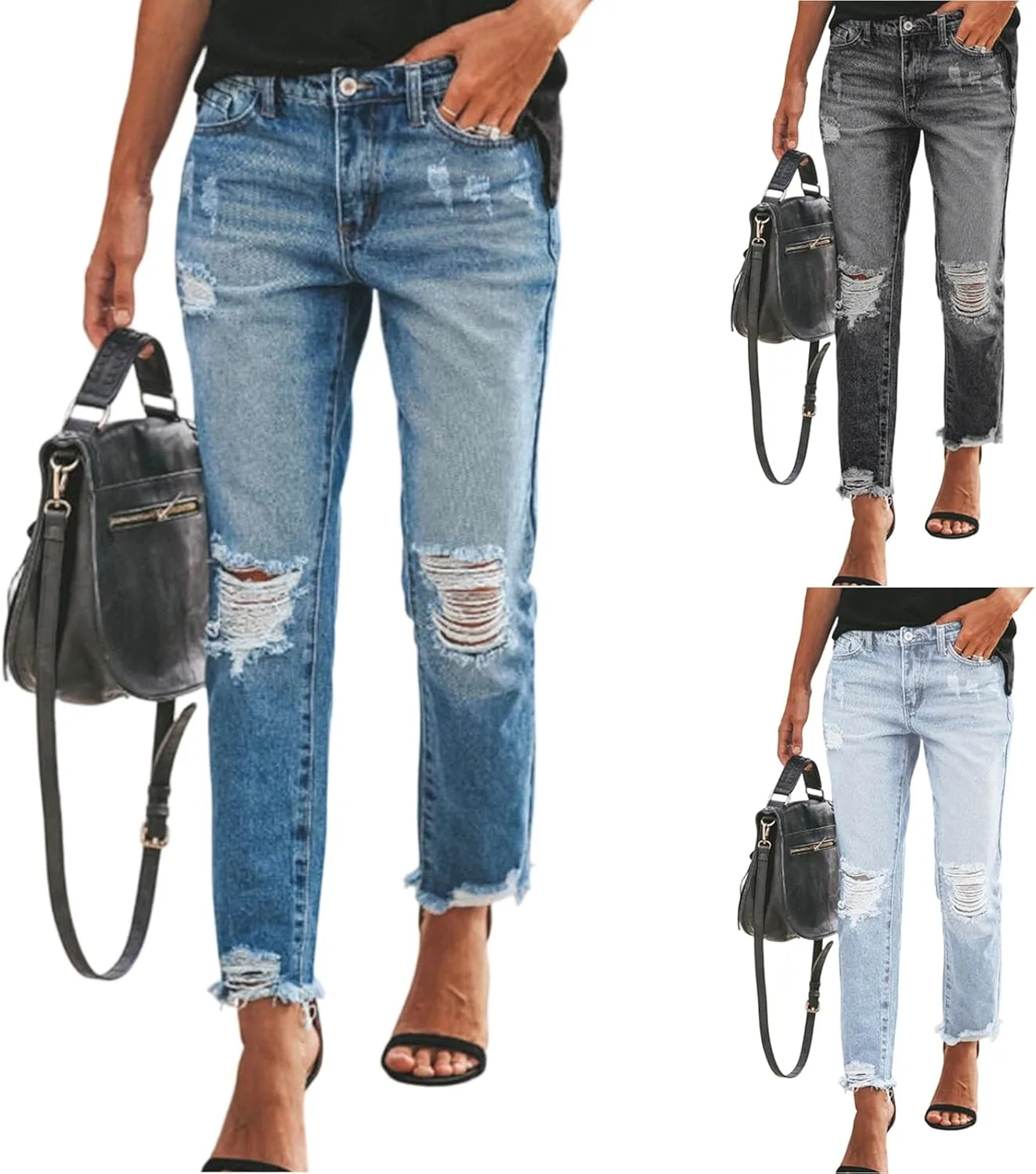 Midelxp женские джинсы прямого кроя с высокой посадкой, рваные и укороченные
Midelxp женские джинсы прямого кроя с высокой посадкой, рваные и укороченные