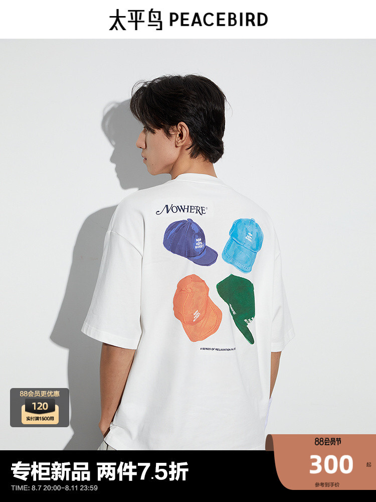 Мужская футболка Peacebird с короткими рукавами, белый
Мужская футболка Peacebird с короткими рукавами, белый