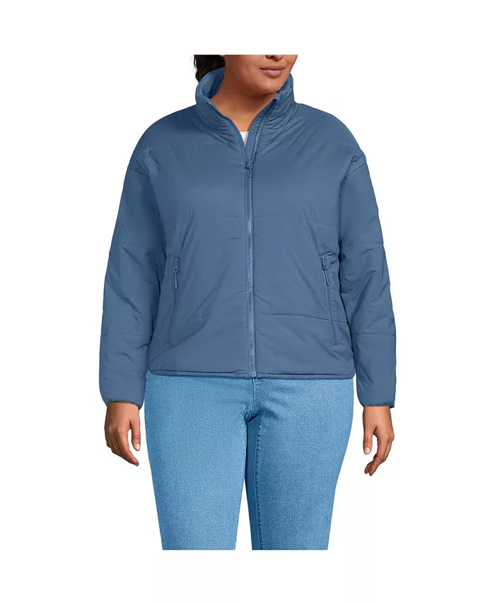 Утепленная куртка WanderFree больших размеров Lands' End, синий 
Утепленная куртка WanderFree больших размеров Lands' End, синий