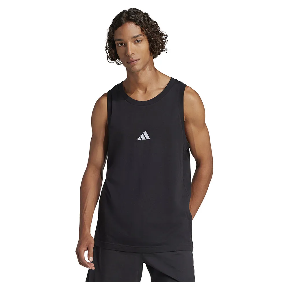 Футболка без рукавов adidas Essentials Small Logo, черный 
Футболка без рукавов adidas Essentials Small Logo, черный
