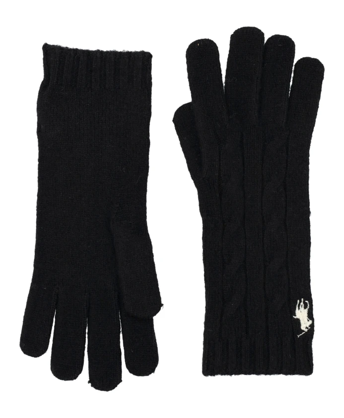 Теплые шерстяные перчатки крупной вязки Polo Ralph Lauren, черный
Теплые шерстяные перчатки крупной вязки Polo Ralph Lauren, черный