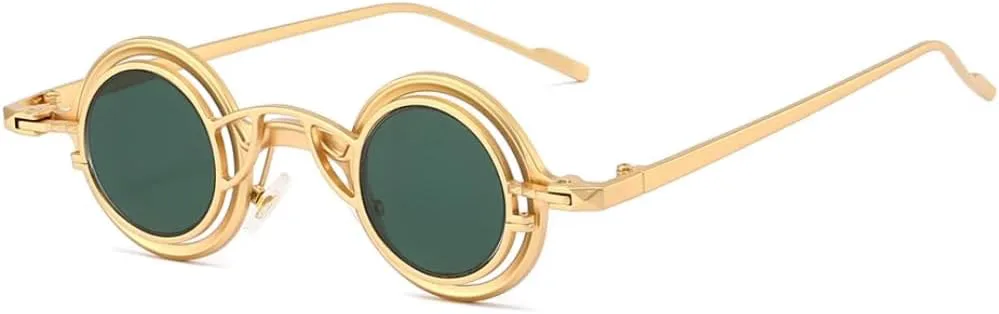 Ретро круглые солнцезащитные очки «два в одном» из чистого титана для женщин, в стиле стимпанк, для мужчин, с защитой от УФ-излучения UV400 UATXTAU, Golden Green
Ретро круглые солнцезащитные очки «два в одном» из чистого титана для женщин, в стиле стимпанк, для мужчин, с защитой от УФ-излучения UV400 UATXTAU, Golden Green