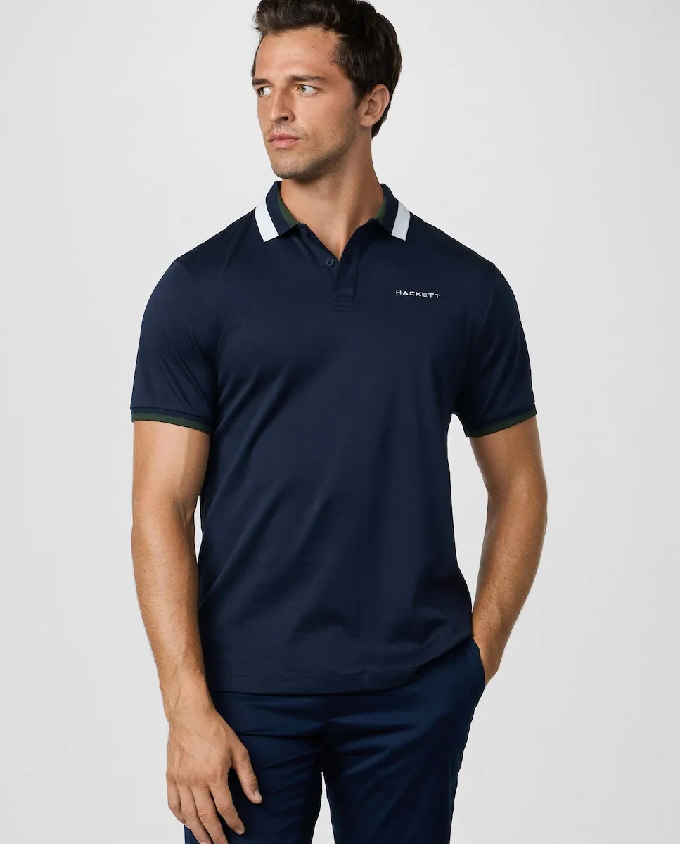Мужское поло с воротником «клуб», короткий рукав, классический крой Hackett, темно-синий
Мужское поло с воротником «клуб», короткий рукав, классический крой Hackett, темно-синий