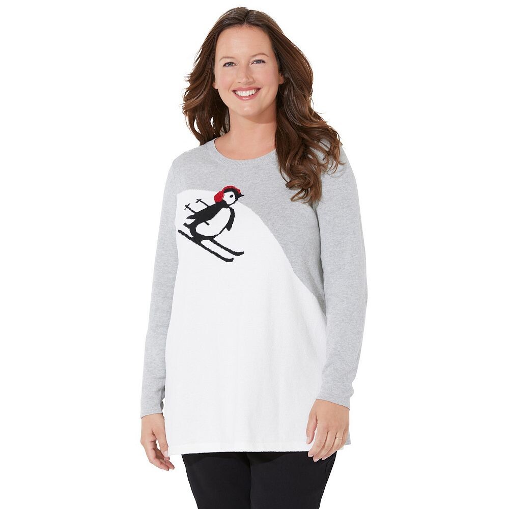 Уютный женский свитер больших размеровCatherines Critter, цвет Aspen Penguin
Уютный женский свитер больших размеровCatherines Critter, цвет Aspen Penguin