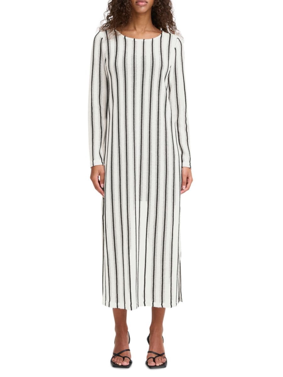 Вязаное крючком полосатое платье-миди ICHI, цвет Cream Black
Вязаное крючком полосатое платье-миди ICHI, цвет Cream Black