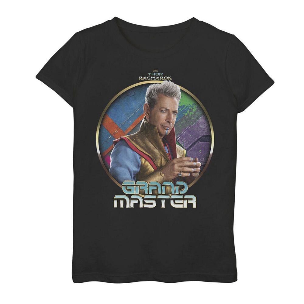Футболка с изображением профиля Marvel Thor Ragnarok The Grandmaster для девочек 7–16 лет, черный 
Футболка с изображением профиля Marvel Thor Ragnarok The Grandmaster для девочек 7–16 лет, черный