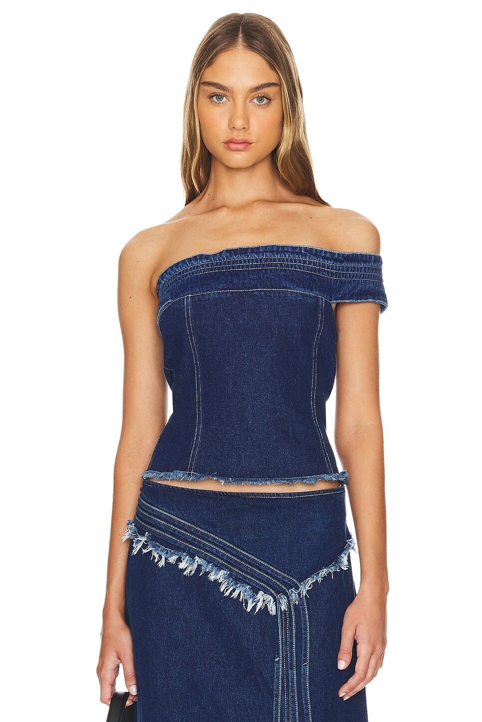 Топ из денима mademe Lioness, синий
Топ из денима mademe Lioness, синий