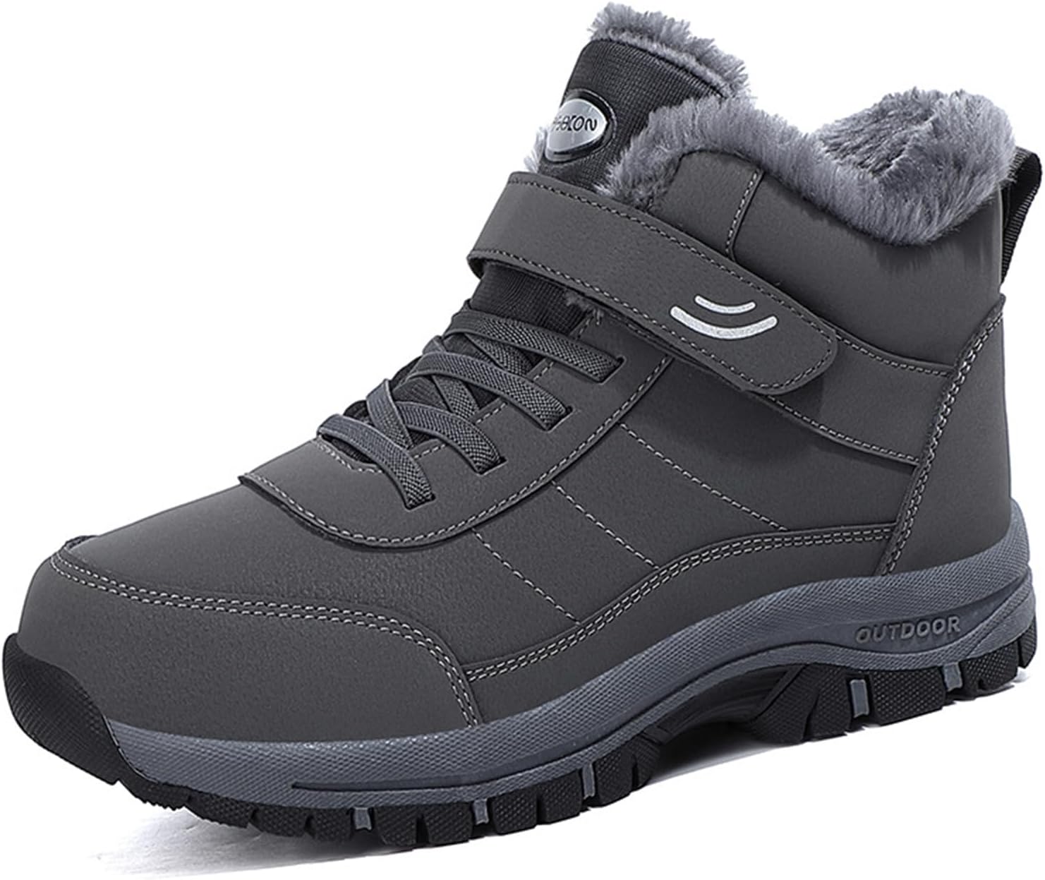 Мужские зимние снегоступы с меховой подкладкой, зимние ботинки до щиколотки на шнуровке с пряжкой, не скользящие, теплые, для пеших прогулок и походов на открытом воздухе Bangteuo, серый
Мужские зимние снегоступы с меховой подкладкой, зимние ботинки до щиколотки на шнуровке с пряжкой, не скользящие, теплые, для пеших прогулок и походов на открытом воздухе Bangteuo, серый