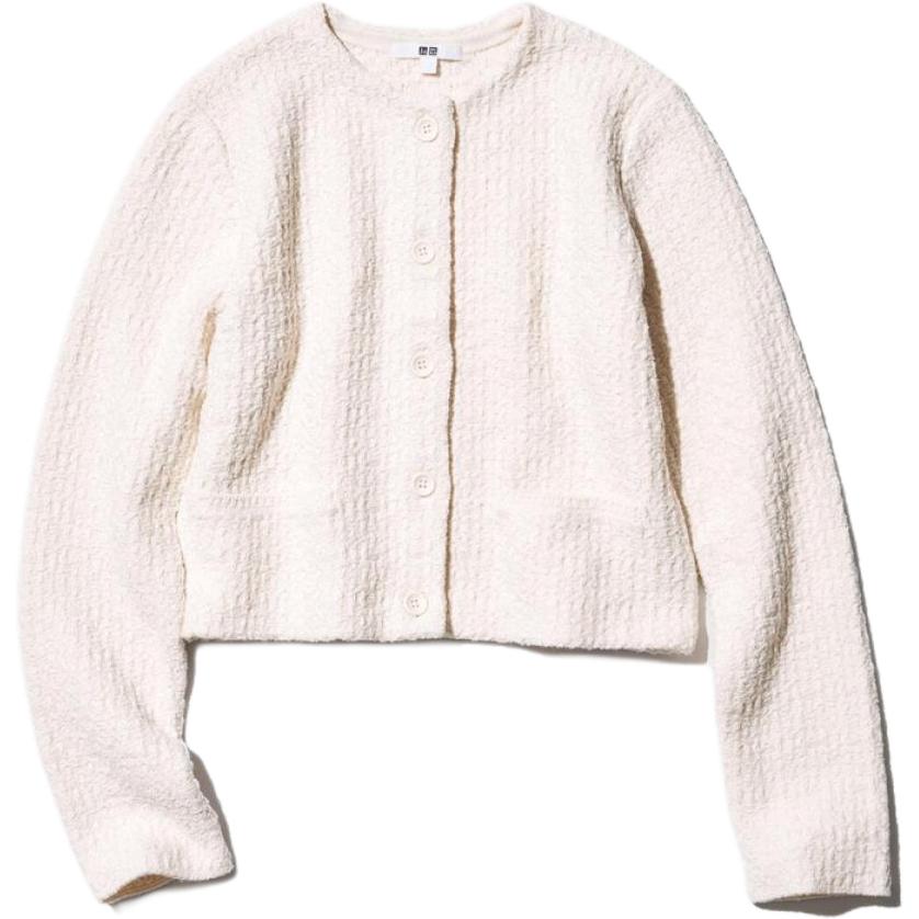 Uniqlo Вязаный женский белый кардиган средней длины
Uniqlo Вязаный женский белый кардиган средней длины