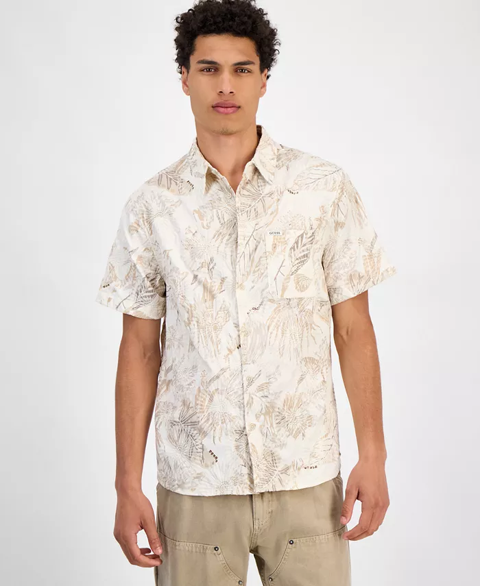 Мужская короткорукавная рубашка на пуговицах с принтом Embro GUESS, коричневый
Мужская короткорукавная рубашка на пуговицах с принтом Embro GUESS, коричневый