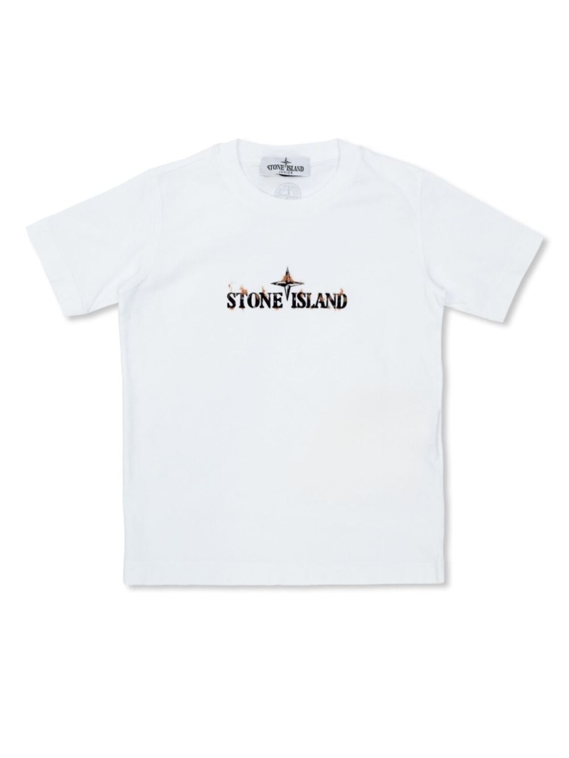 Stone Island Junior футболка из хлопка с напечатанным логотипом и потертостями, белый
Stone Island Junior футболка из хлопка с напечатанным логотипом и потертостями, белый