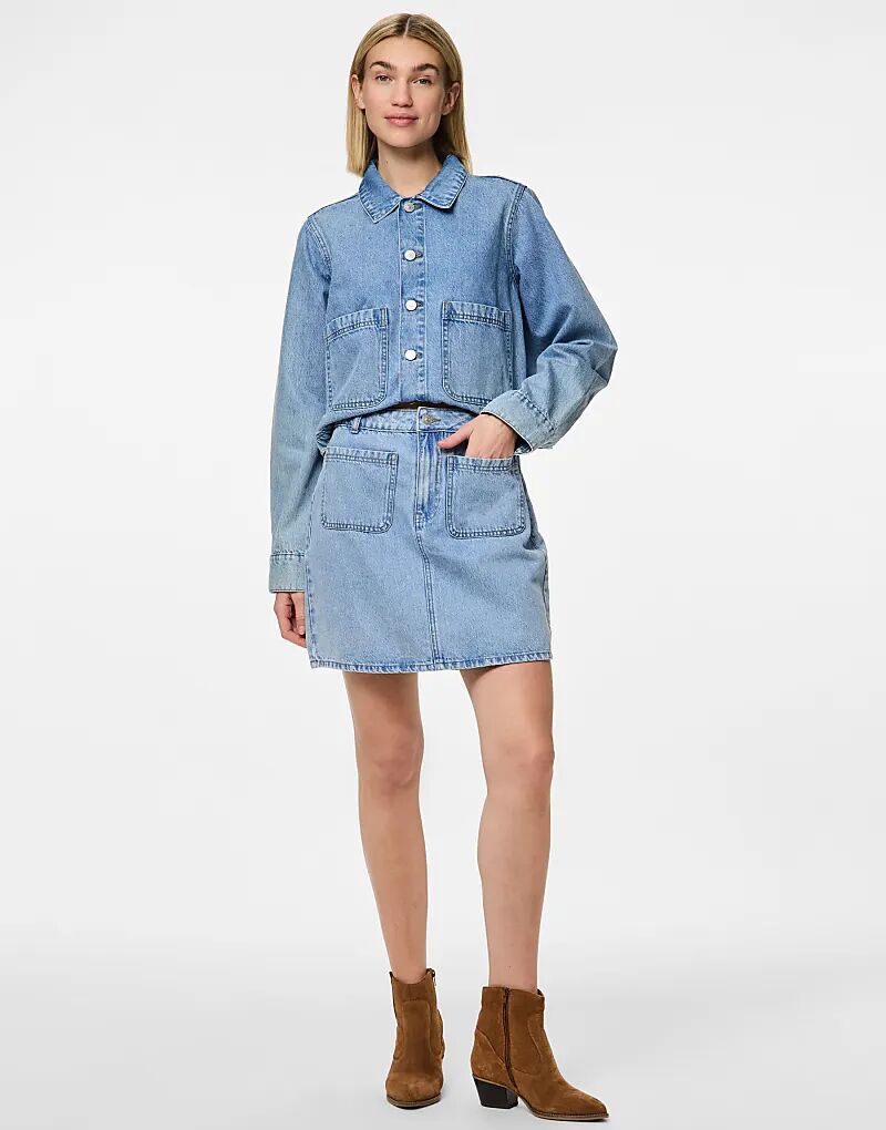 Юбка из денима Pieces светло-голубого цвета
Юбка из денима Pieces светло-голубого цвета