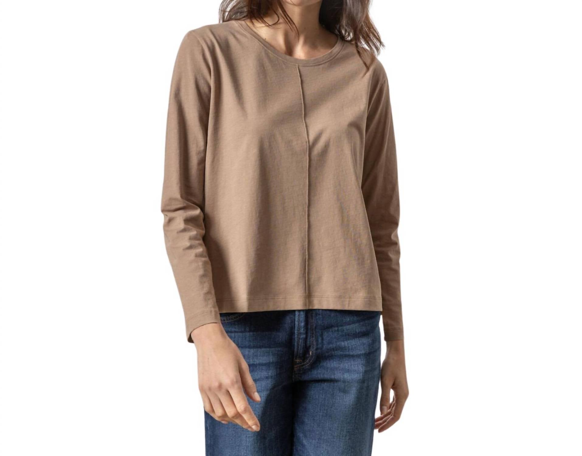 Фронтальный шов футболка с длинным рукавом в цвете шаитаке Lilla P, Shitake
Фронтальный шов футболка с длинным рукавом в цвете шаитаке Lilla P, Shitake