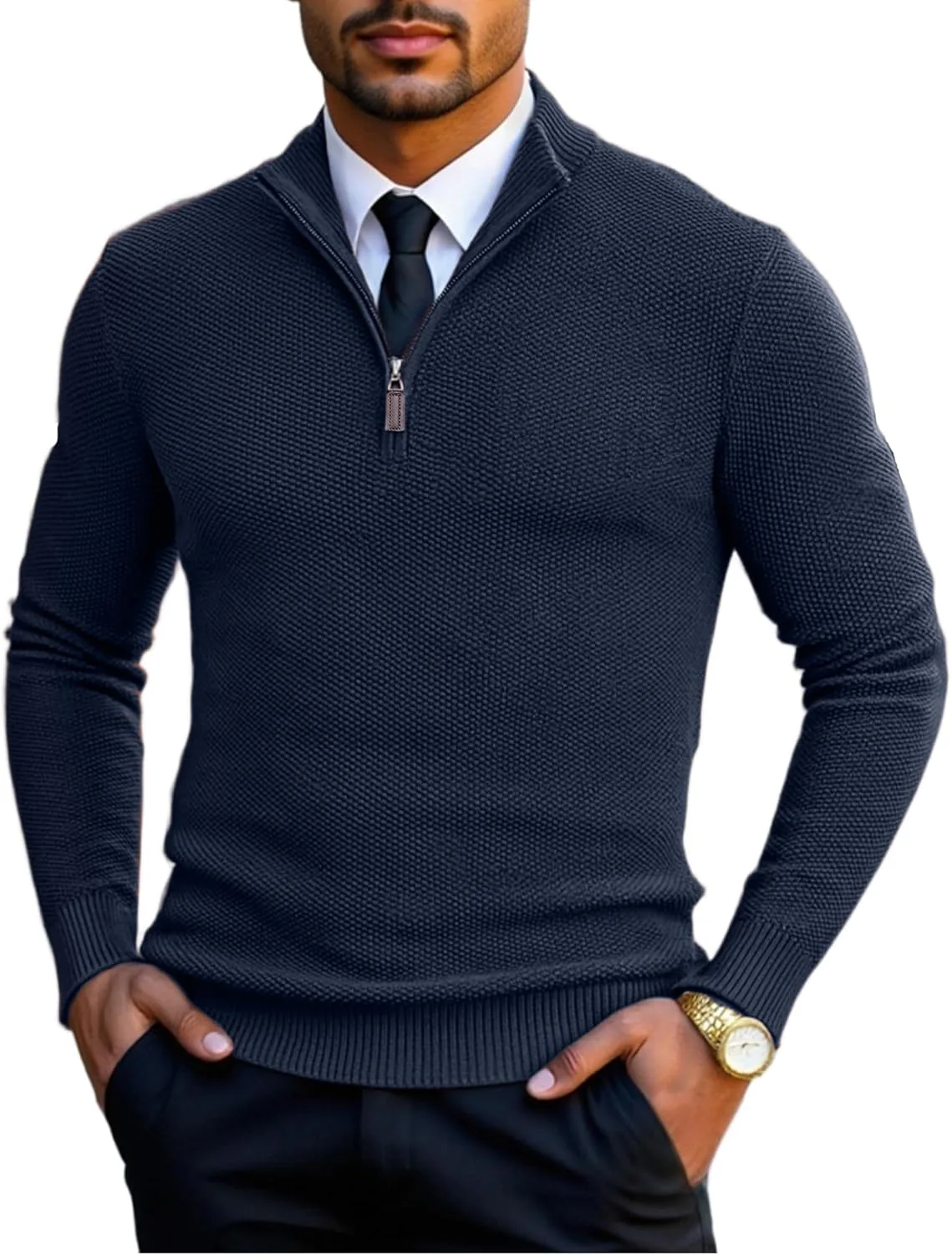 COOFANDY мужской пуловер с четвертью молнии Slim Fit
COOFANDY мужской пуловер с четвертью молнии Slim Fit