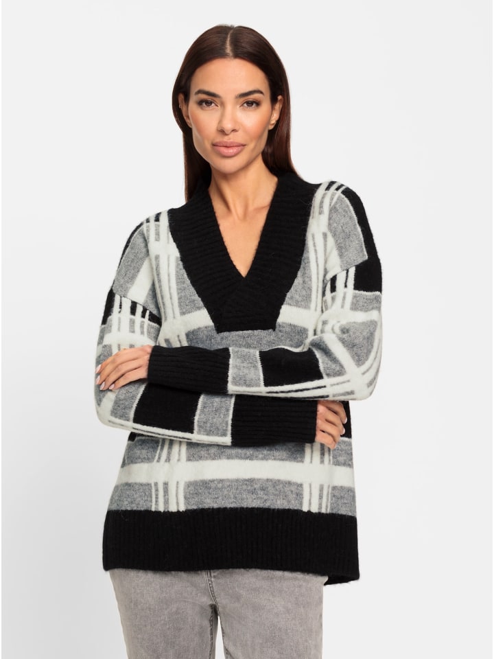 Свитер с V-образным вырезом в черно-бежевом узоре Heine
Свитер с V-образным вырезом в черно-бежевом узоре Heine