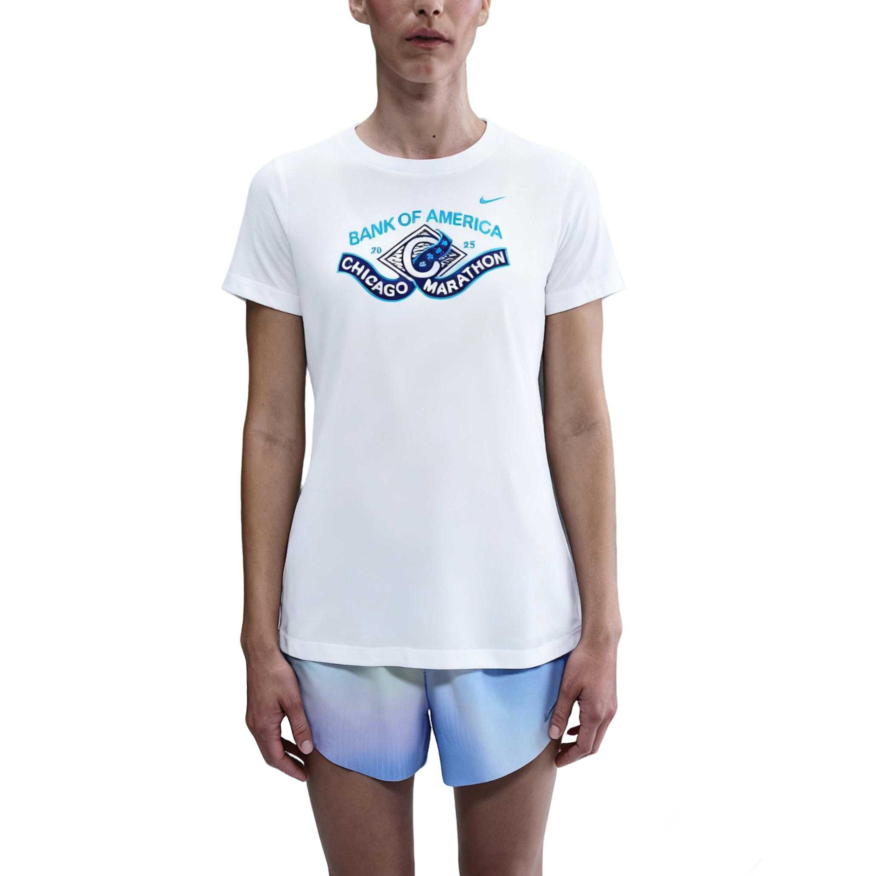 Женская футболка для бега Dri-FIT Nike, белый/светло-синий
Женская футболка для бега Dri-FIT Nike, белый/светло-синий