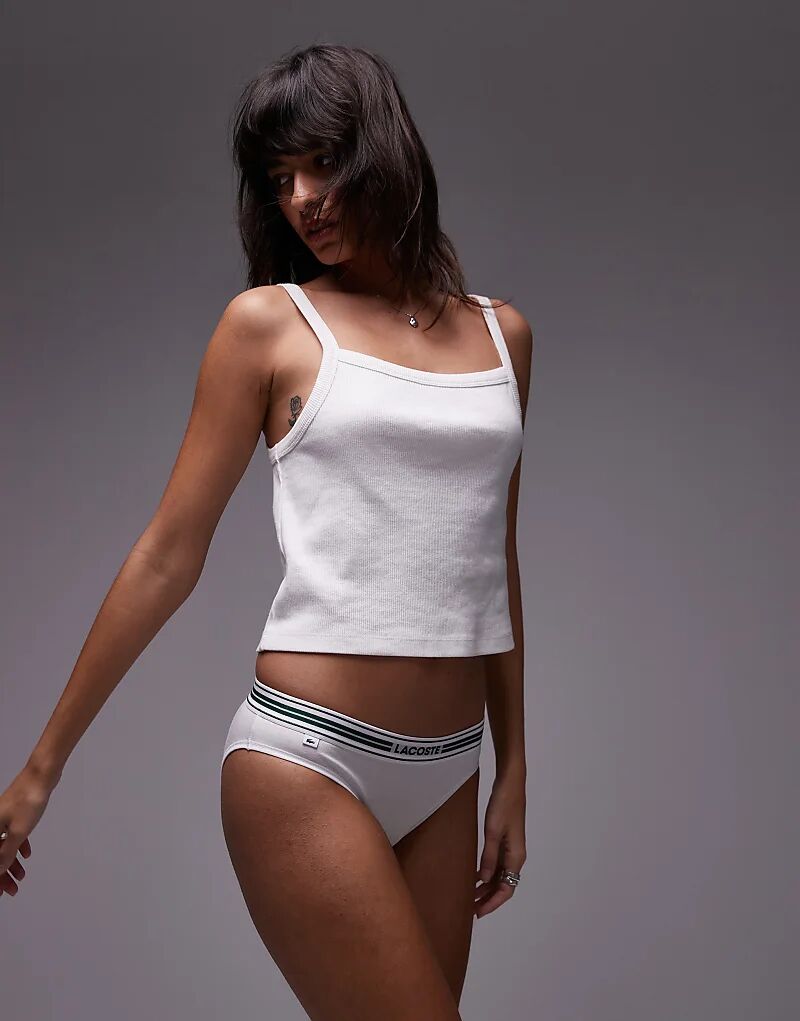 Трусы белого цвета с центральной тесьмой с логотипом Lacoste
Трусы белого цвета с центральной тесьмой с логотипом Lacoste