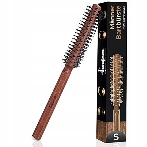 Круглая кисть для укладки бороды Lampox, расчесывание, Inna marka 
Круглая кисть для укладки бороды Lampox, расчесывание, Inna marka