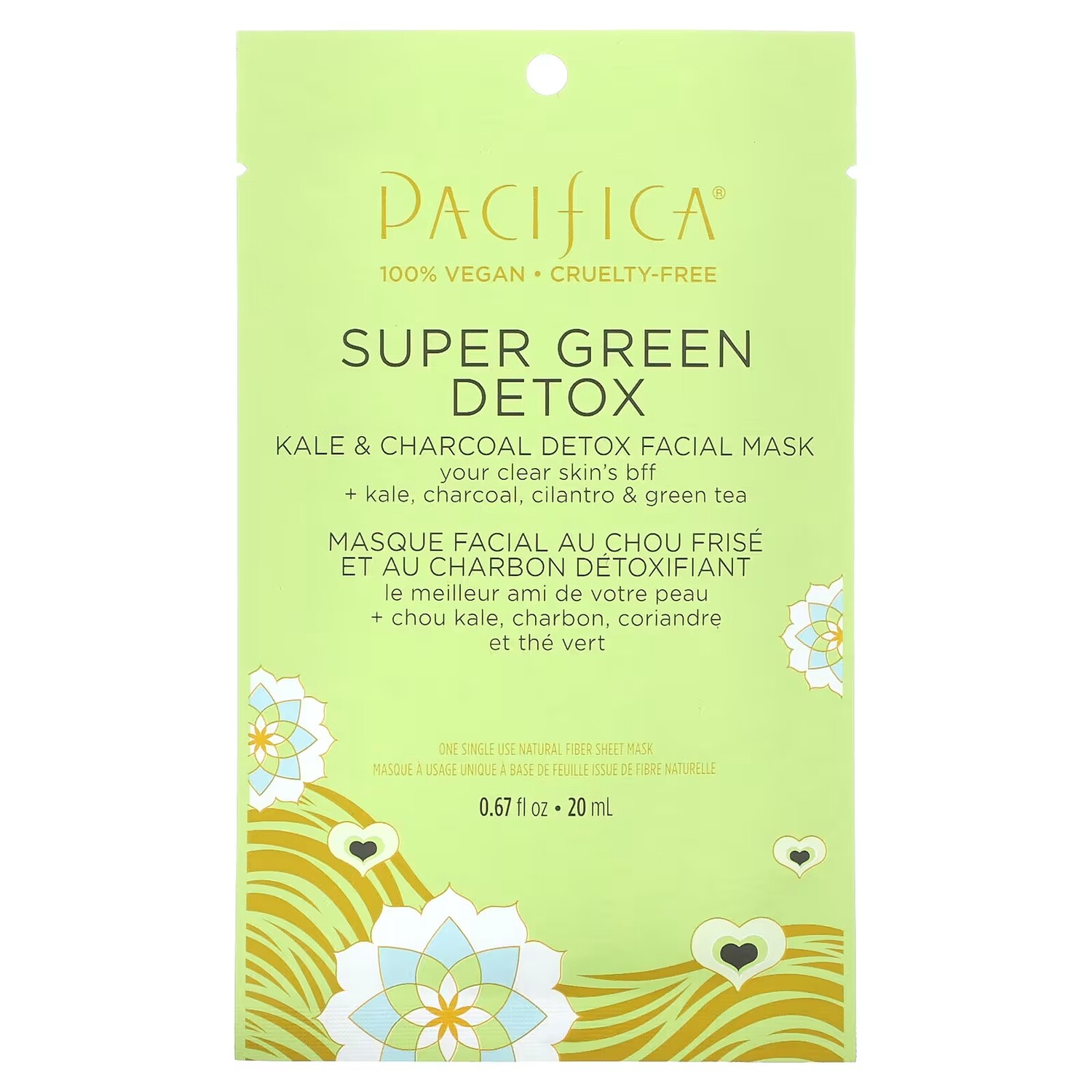Маска для лица Pacifica Super Green Detox Beauty Kale & Charcoal, 20 мл
Маска для лица Pacifica Super Green Detox Beauty Kale & Charcoal, 20 мл