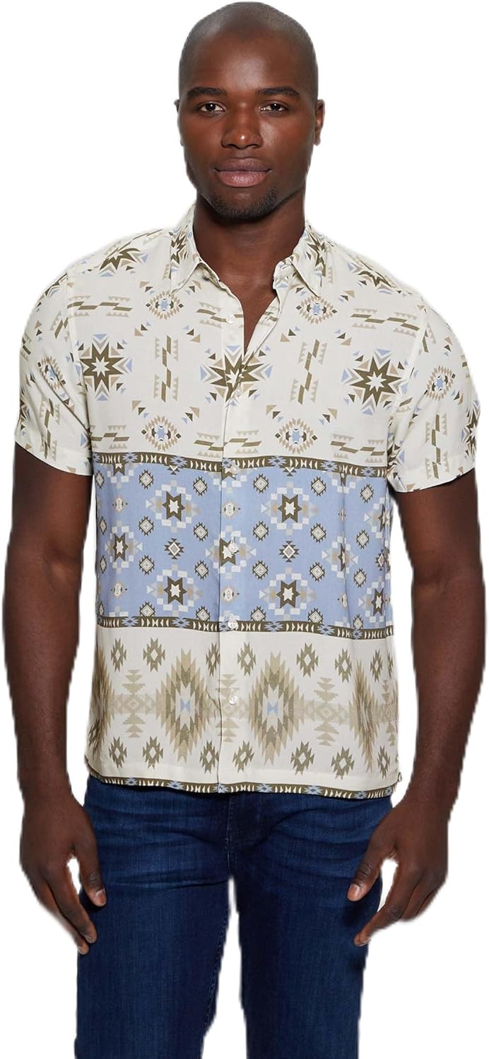GUESS Мужская Короткая Рукав Эко Район Санта-Фе Рубашка, Santa Fe
GUESS Мужская Короткая Рукав Эко Район Санта-Фе Рубашка, Santa Fe